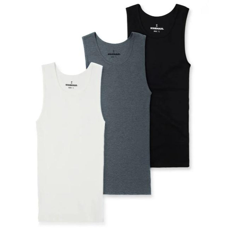 Haus | Premium Ultra-Soft Cotton Fitted Tank 3 Pack