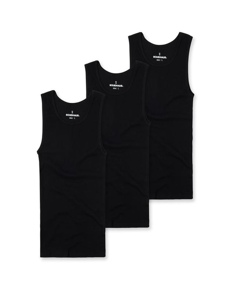 Haus | Premium Ultra-Soft Cotton Fitted Tank 3 Pack